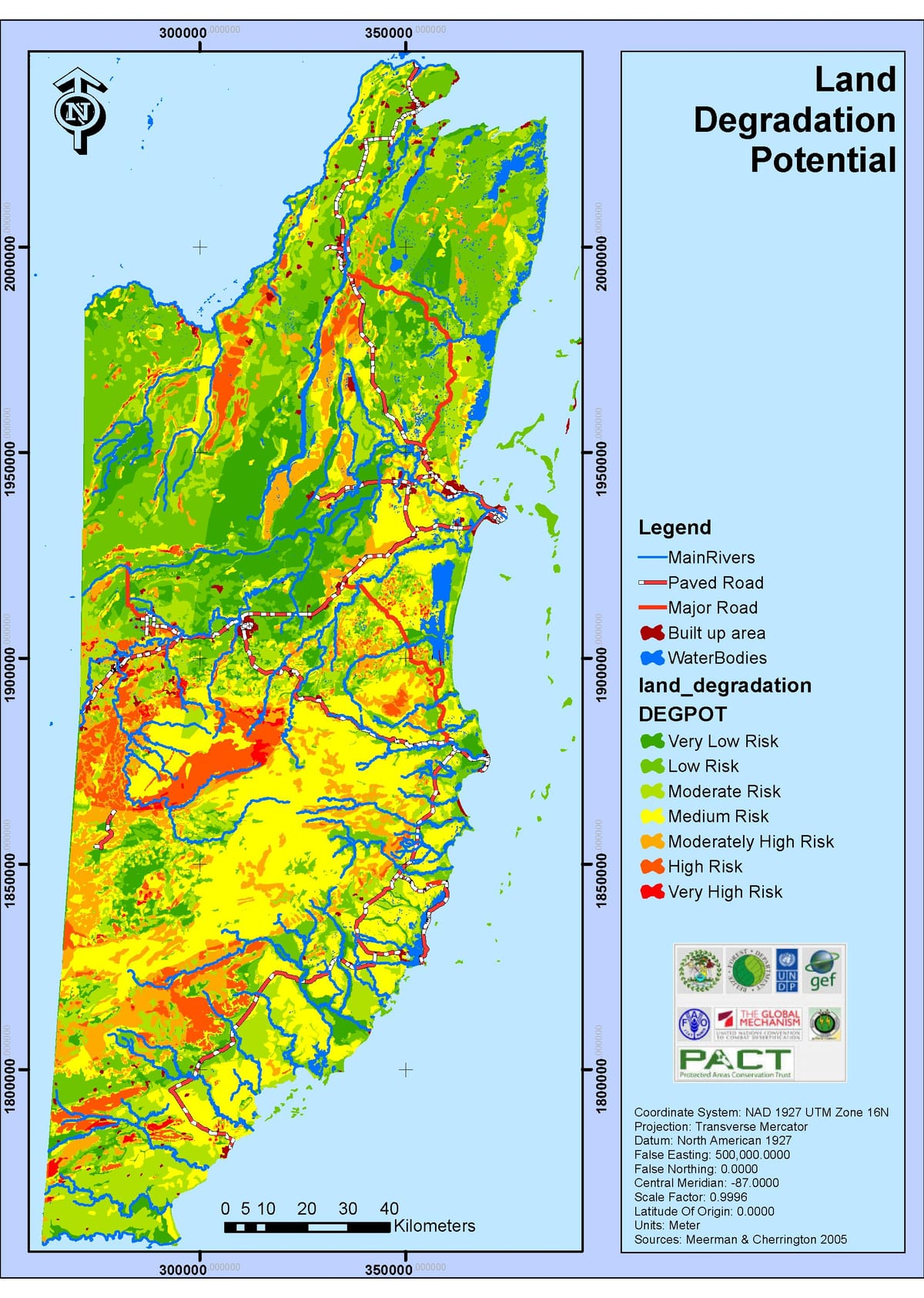 Kaart van Belize klimaat