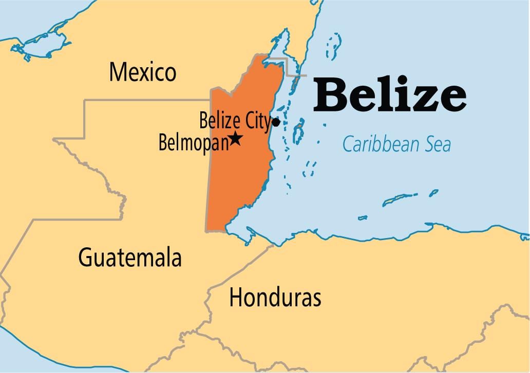 kaart van belmopan Belize