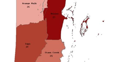 Kaart van Belize bevolking