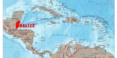 Kaart van Belize sentraal-amerika