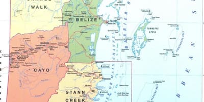 Kaart van Belize distrik
