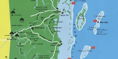 Kaart van Belize duik