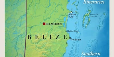 Kaart van Belize vaar