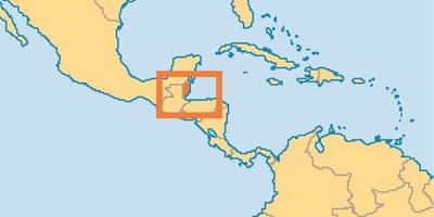 Belize plek op die wêreld kaart