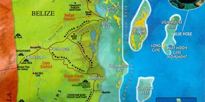 Kaart van Belize dieretuin