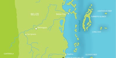 Kaart van die heiligdom Belize