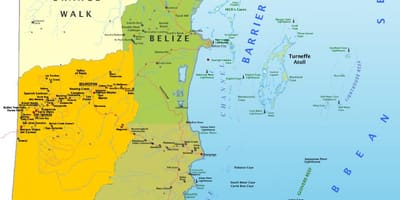 Kaart van Belize met die dorp