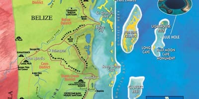 Kaart van tabak caye Belize